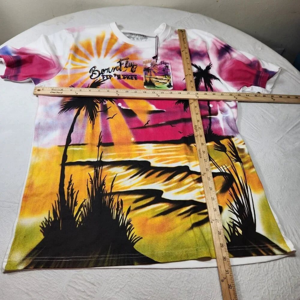 Born Fly Men's "Fly 'N Free " Multicolor Graphic Print T-Shirt Size 2XL (40) - Picture 7 of 9